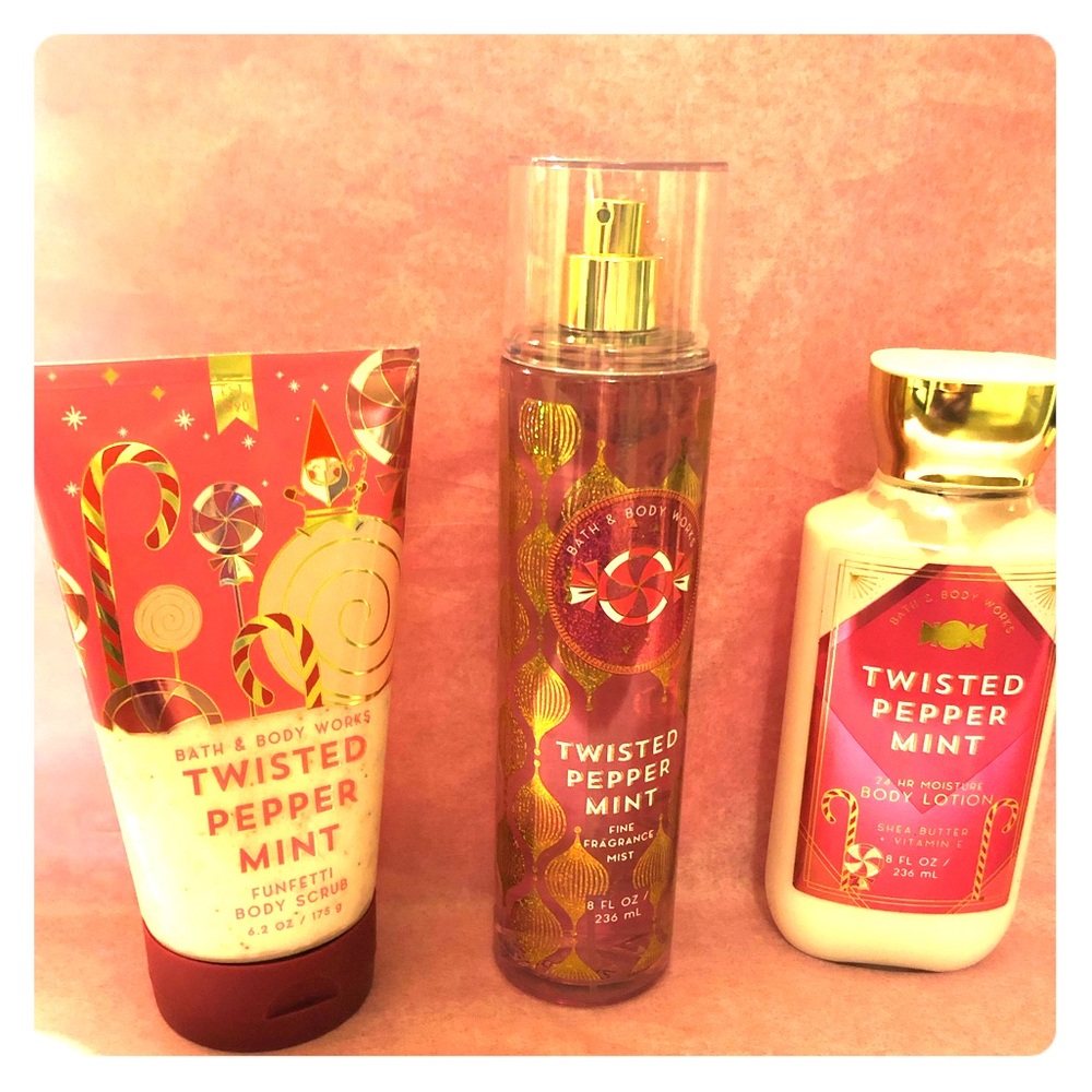 NWT! BBW Twisted Peppermint Luxury Bath Set